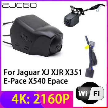 ZJCGO 4 ДО 2160 P Записващи устройства Dvr за кола Камера, 2 Обектива Регистратори Wi-Fi Нощно Виждане Jaguar XJ XJR X351 E-Pace X540 Epace