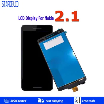 STARDE Смяна на LCD дисплей за Nokia 2,1 LCD дисплей с touch screen Digitizer Sense в събирането на черно 5,5