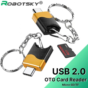 Четец на карти памет, USB Type C Micro SD/TF USB2.0 OTG Aaapter За Samsung, Huawei, Xiaomi Poco Macbook Type C Адаптер Преобразувател