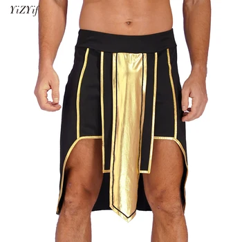 Мъжки костюм за cosplay цар фараон на Древен Египет, пола с асиметрични подолом, дрехи за ролеви игри на Хелоуин, дрехи за изпълнения на сцената