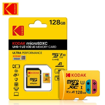Игрална карта памет KODAK 256GB 128G 4K V30 U3 Mini TF Card 128gb 256gb SDHC Micro SD Карта Клас 10 и Високоскоростна TF Flash карта с памет