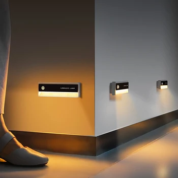 Сцепление Въвеждане на човешкото тяло led нощни осветителни тела с Датчик за движение, Безжично зареждане чрез USB Магнитно усвояването на Спалня Нощен коридор светлина