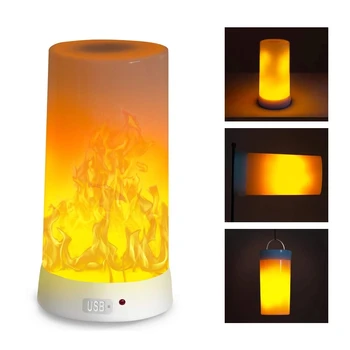 Led лампа с ефект на пламъка, водоустойчив, емулиране на трептене на закрито, 3 режима, магнитна led лампа с пламък, USB акумулаторна