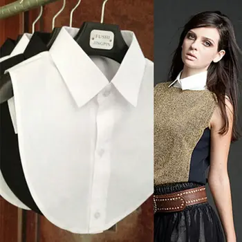 Модерен дамски однотонная риза, блуза, завързана с невярно яка, сменяеми аксесоари за дрехи