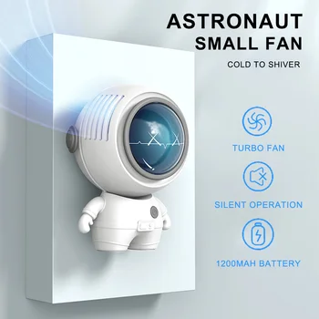 Преносим вентилатор ръчно астронавт тих малък USB акумулаторна мини вентилатор за врата за студентски общежития офис ръчно фен