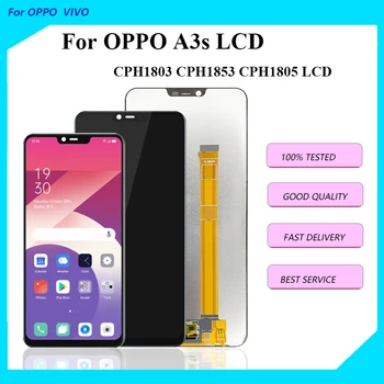За OPPO A3s LCD дисплей с сензорен екран Дигитайзер В Събирането на Замяна за OPPO CPH1803 CPH1853 CPH1805 LCD екран, Дисплей, LCD