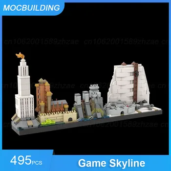MOC градивните елементи на Игра Skyline Архитектурен Модел DIY Монтаж на Тухли Развиване на Творчески Детски Играчки, Детски Подаръци 495 бр.