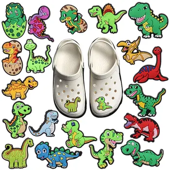 1-19 бр. Микс Динозаврите тиранозавър рекс Обувки и Аксесоари за момичета и момчета Градински сандали обтегач за Croc Jibz подарък за рожден ден