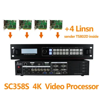Устройство за запис на видео с led екран, расширяющее SDI вход, поддръжка на видеопроцессора AMS SC358S, инсталиране на 4 led карти за изпращане