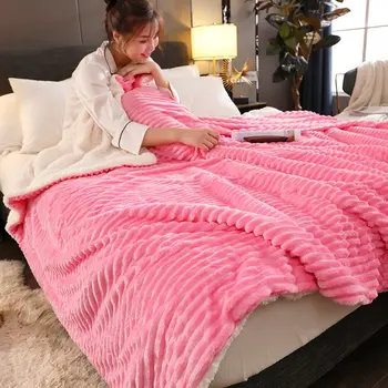 Одеало за легло в спалнята, зимна топла чаршаф, одеяло от коралов руно в студентски квартири, офис купчина, голямо одеяло