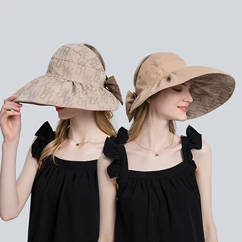 Двустранен солнцезащитная е шапка-цилиндър за жените през лятото, градинска солнцезащитная шапка с кон опашка, сгъваема солнцезащитная шапка