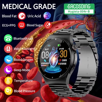 2023 Новите Смарт Часовници Здравето на Нивото На Кръвната Захар, Липидите в Кръвта на Пикочната Киселина VSR Монитор ЕКГ + ТОЧКИ Smartwatch Bluetooth Предизвикателство SOS За Android и IOS
