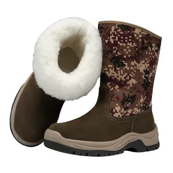 Зимни мъжки кожени зимни обувки на открито, катерене, Колоездене, туризъм, спорт, лов, трекинг, къмпинг, топло удебелена водоустойчив обувки