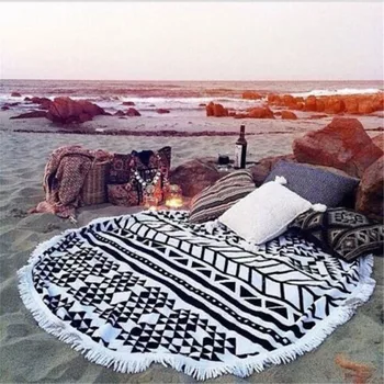 Быстросохнущее плажна кърпа за отдих, творческа купальное кърпи, хавлиени кърпи от микрофибър, килимче за йога, шал, облекло, плажна кърпа с кръгла четка