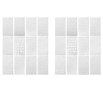 24 БР. листове с азбука, за многократна употреба на листа за рисуване на букви, пластмасови шаблони за изготвяне на 