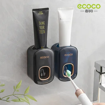 Автоматично опаковка на паста за зъби ECOCO, стенен монтаж опаковка на паста за зъби, сокоизстисквачка за паста за зъби, водоустойчиви аксесоари за съхранение в банята