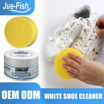 100 г крем за почистване на бели обувки, мултифункционален пастообразное средство за почистване на обувки, препарат за премахване на петна, почистване грижи за спортни обувки