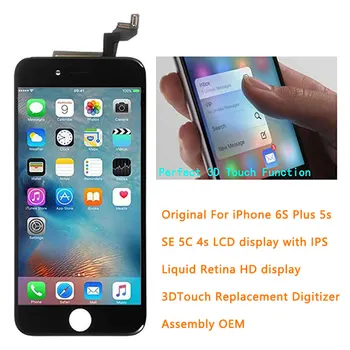 5A + + оригинална за iPhone 6S 7 Plus 8 Plus LCD дисплей с IPS течен дисплей Retina HD 3D Сензорен Взаимозаменяеми Дигитайзер в Събирането на