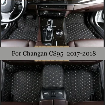 Автомобилни постелки за Changan CS95 2017 2018 изкуствена кожа, водоустойчив кола накладки за краката, автомобилни килими, черги, одеала