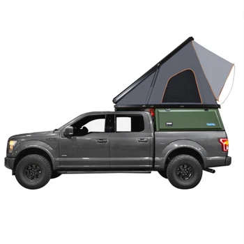 Къмпинг Алуминиева палатката на покрива на автомобила Триъгълник Твърд корпус Палатката на покрива за нощуване на открито туризъм Горната част на палатката на покрива на автомобила 4 човека