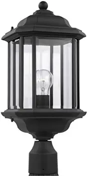Окачен окачен лампа Kent Outdoor с полуподъемным стена, трансформируемый отвън, с един светильником, черен