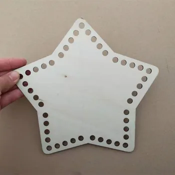 3 бр./компл. 15 см звездата на Дървена основа за плетене на една кука за кошници със собствените си ръце