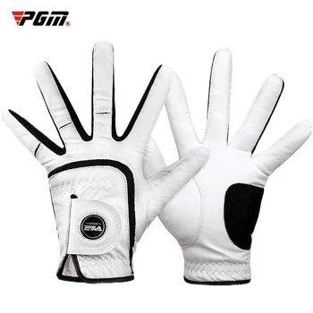 Мъжки ръкавици за голф PGM за лявата и дясната ръка, дишаща дебела кожена овча кожа с етикет, ръкавици за зимни спортове за голф, за възрастни мъже