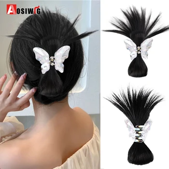 Синтетична коса, кристален закопчалката-пеперуда, китка, дъвка-нокът, скоба за удължаване на косата, натурални аксесоари за изкуствена коса