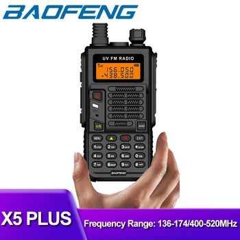 BaoFeng X5 Plus е Мощна преносима радиостанция CB Радио Предавател 10 W 10 км Обхват на действие до UV-5R Преносимо радио Hunt City 128 Канал