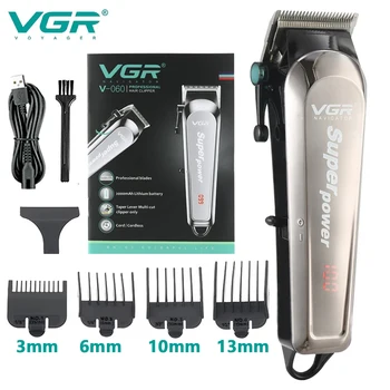 VGR Машина за подстригване на коса, електрическа пишеща машина за подстригване, професионален тример за коса, безжична подстригване, преносима фризьорски салон машина за коса за мъже V-060