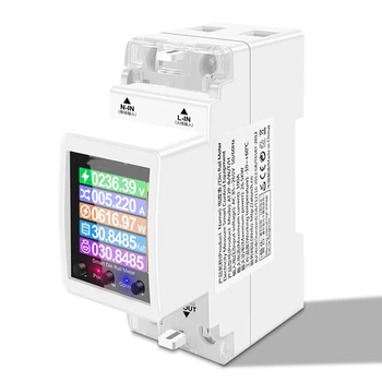 AT2PW 100A Sasha WIFI м енергия на Din-шина Smart Switch дистанционно управление AC 220 В Цифров измерител на честотен коефициент Волта-кВтч