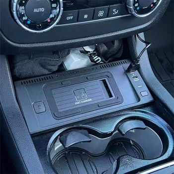 15 Вата Кола QI безжично зарядно устройство бързо зарядно устройство за телефон, зарядно устройство ще захранване на панела кабел за зареждане за употреба за Mercedes Benz W166 C292 X166 GLE GLS GL ML