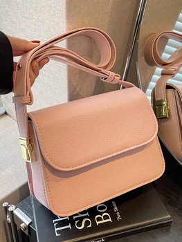 Малка чанта 2023, нова дамска лятна популярната чанта през рамо, малка квадратна чанта на едно рамо, чанти лукс