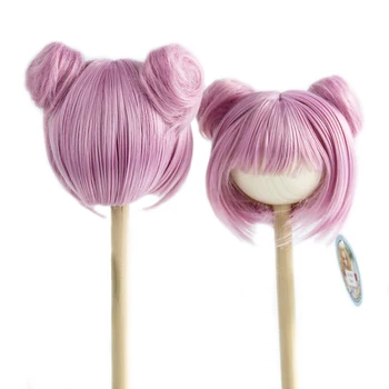 1/3 BJD Перуки розови къси рула резултати при висока температура куклени коса от синтетични влакна за кукли Dollfie Dream DDH 8-9 