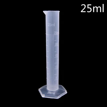 пластмасов градуированный цилиндър с обем 25 ml със скалата, измервателен цилиндър, за да проверите за химическа лаборатория