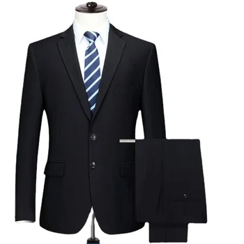 Мъжки костюм цвят черен, висок клас блейзър, много големи дрехи, сватбен костюм, много голям размер, XL 2XL 3XL 4XL 5XL 6XL 7XL 8XL