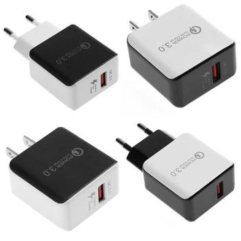 Зарядно Устройство QC 3,0 Бързо Зарядно Устройство 5V3A EU US Plug Бързо Зареждане на 18 W Бърза за Зареждане през USB За iPhone, Samsung, Huawei, Xiaomi Адаптер