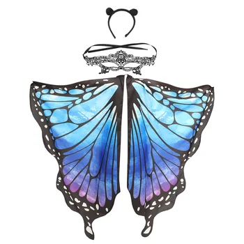 Кърпичка с пеперуда, наметало, с костюм, дамско крило, маскарадная маска за възрастни, пеперуди, вечерни аксесоари, декоративни женски дъждобран за очите