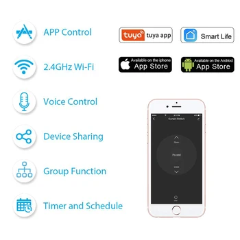 Sasha Smart Life WiFi щори и ролетни щори Затвор САМ RF433 Модул превключване завеси дистанционно управление с Алекса Google Home Control