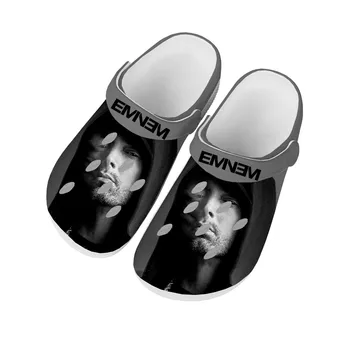 Популярни домашни сабо в стил хип-хоп рапъра Еминем, водоустойчив обувки по поръчка, мъжки дамски обувки за юноши, дишащи плажни чехли с дупки