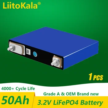 1 БР. LiitoKala 3.2 В 50Ah LiFePO4 Акумулаторна Литиево-Железен Фосфат Батерия за Мобилен САМ Каравани Открит Механична Работилница Мощност