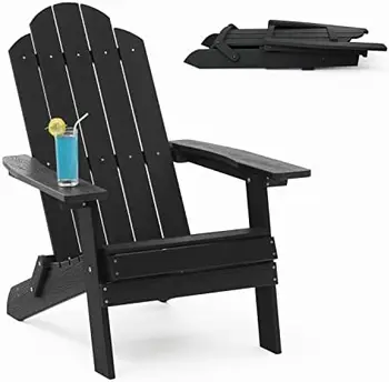 Стол Adirondack Устойчиви на атмосферни влияния, пластмасови столове за огъня Adorondic Пластмасови улични столове за сядане с камина Шперплат-cha