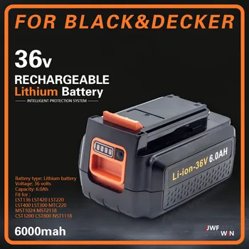 За Black & Decker 36 В/От 40 До 6000 mah Литиево-йонна Акумулаторна Батерия за електрически инструменти LBXR36 BL2036 LBX2040 LST136, LST420, LST220 L50 CE