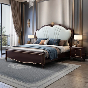 Модерна Спалня В Изчистен Стил, Здрава Квадратна Легло от американския масивно Дърво, високо качество на Татами, Стабилна Евтини Мебели За Дома, Muebles