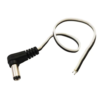 NCHTEK DC кабел с Мъжки косичкой, 5.5 mm x 2,5 mm/5,5/2,1 Правоъгълен штекерный конектор за видеонаблюдение / 1 бр.