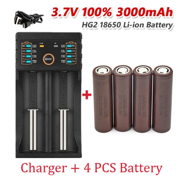100% Нова оригинална батерия HG2 18650 3000 mah 18650 hg2 3,6 По освобождаване от отговорност 20A, предназначени за акумулаторни батерии, hg2 Power + зарядно устройство