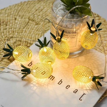 Метални гирлянди с плодове като ананас, 10 led, 20 led гирлянди, страхотна лампа, USB-лампа на батерии, Коледна сватба лампа decoratio