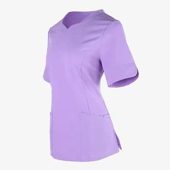 Униформи World Women ' s Scrub Top Модерна униформи на медицински сестри с Y-образно деколте, работни облекла медицински сестри с два джоба за грижа