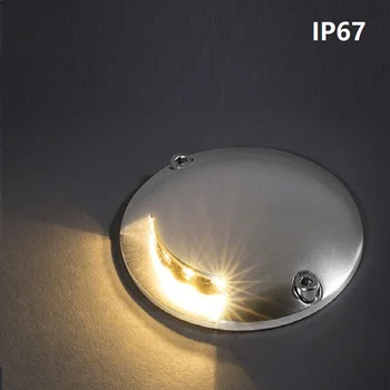 Плоски тънки led подземни осветителни тела, Градински сграда 12 В 1-Вата стъпала Открита палуба тераса Земята гладък Водоустойчив страничната лампа IP67