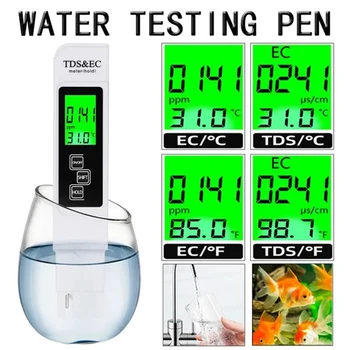TDS ЕО Тестер на температурата на водата 3в1 Led дисплей дръжка за тестване на качеството на водата Филтър за чистотата на питейната вода мониторинг на качеството на водата